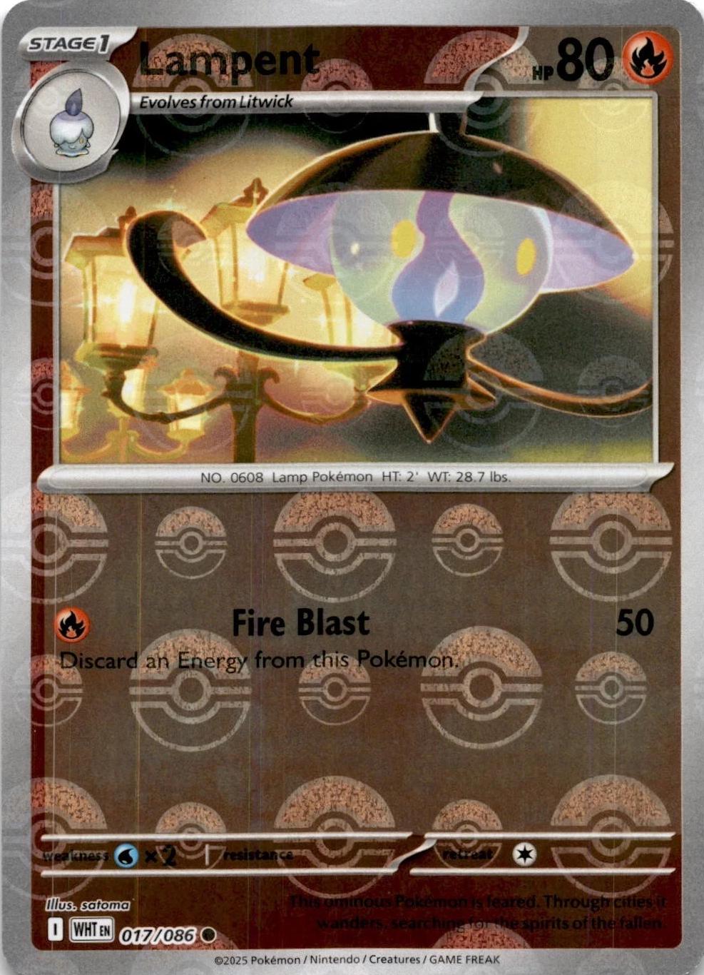 White Flare Lampent [Poke-Ball] Pokémon card